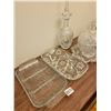 Image 2 : Candle Sticker Crystal Platter & Decanter, Decorative plates