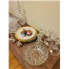 Image 3 : Candle Sticker Crystal Platter & Decanter, Decorative plates