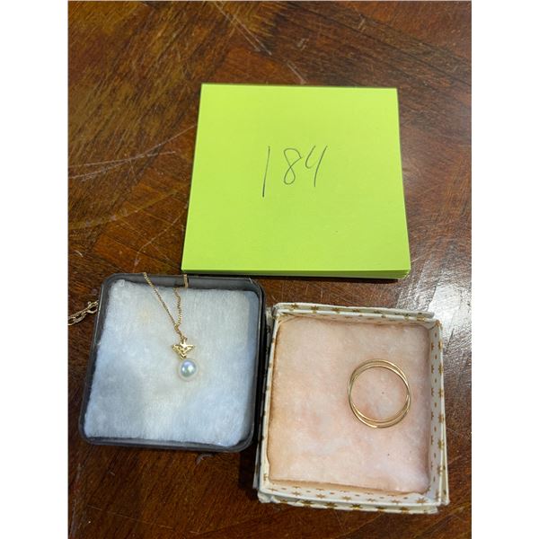 10K 2.5g Jewelry Sleepers & Pearl Necklace