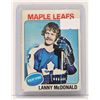 Image 1 : 1975 LANNY MCDONALD HOCKEY CARD