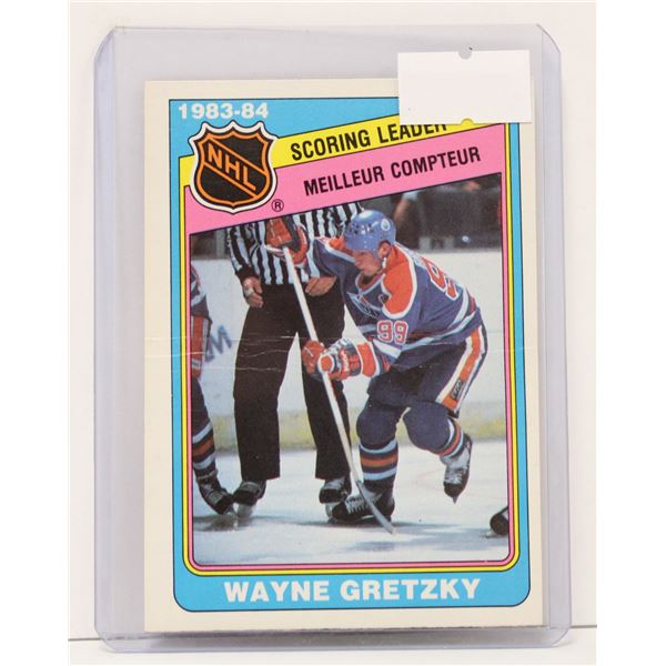 1984 WAYNE GRETZKY SCORING LEADER CARD