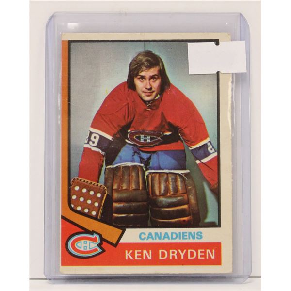 1974 KEN DRYDEN HOCKEY CARD