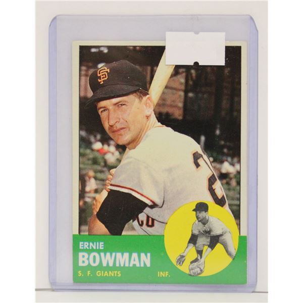 1963 ERNIE BOWMAN BASEBALL CARD