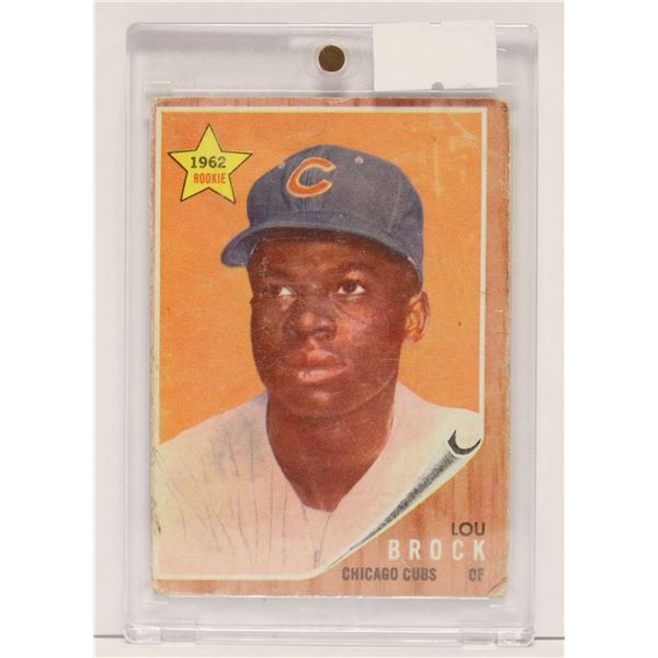 1962 TOPPS LOU BROCK ROOKIE CARD