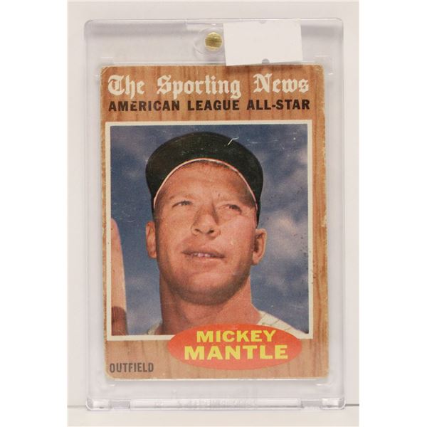 1962 TOPPS MICKEY MANTLE BASEBALL CARD