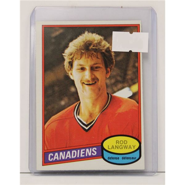 1980 ROD LANGWAY ROOKIE CARD OPC
