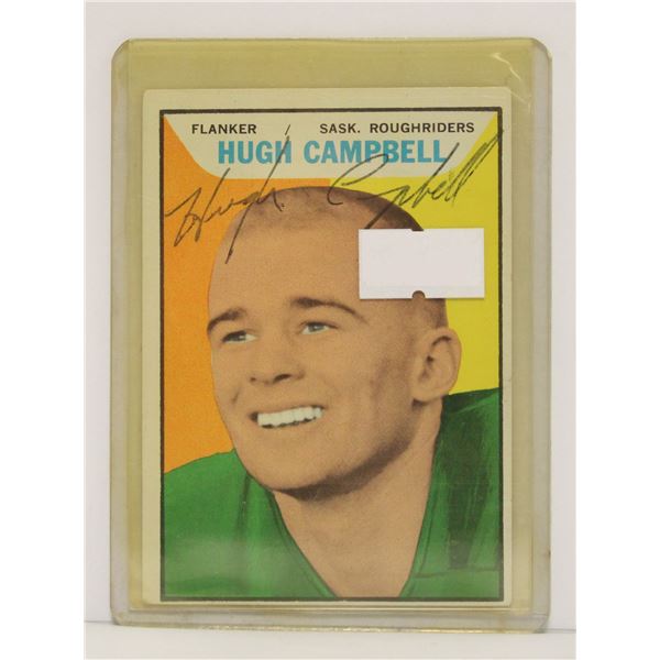 1965 TOPPS AUTOGRAPHED HUGH CAMPBELL CFL
