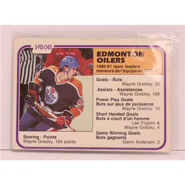 1981 OPC WAYNE GRETZKY TEAM LEADER CARD