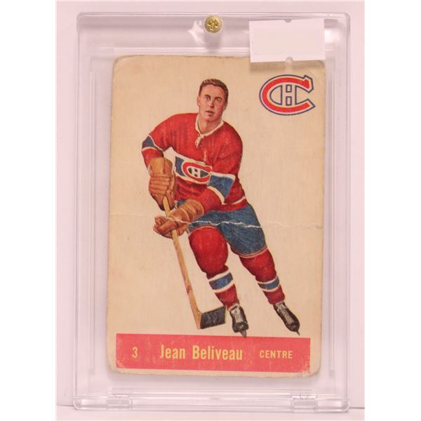 1957 PARKHURST JEAN BELIVEAU HOCKEY CARD