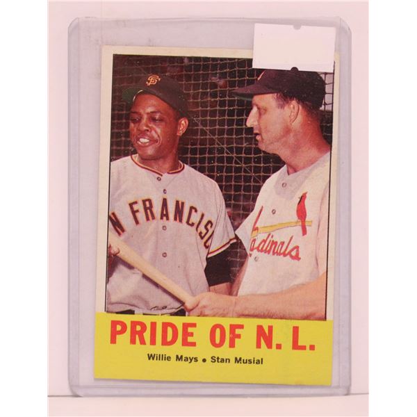 1963 TOPPS 138 WILLIE MAYS STAN MUSIAL CARD