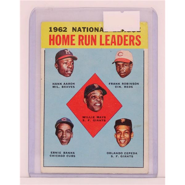 1963 HANK AARON HOME RUN LEADER CARD