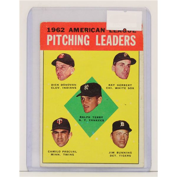 1963 TOOPS PITCHING LEADER CARD
