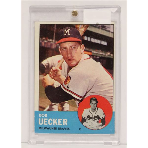 1963 TOPPS BOB UECKER BASEBALL CARR