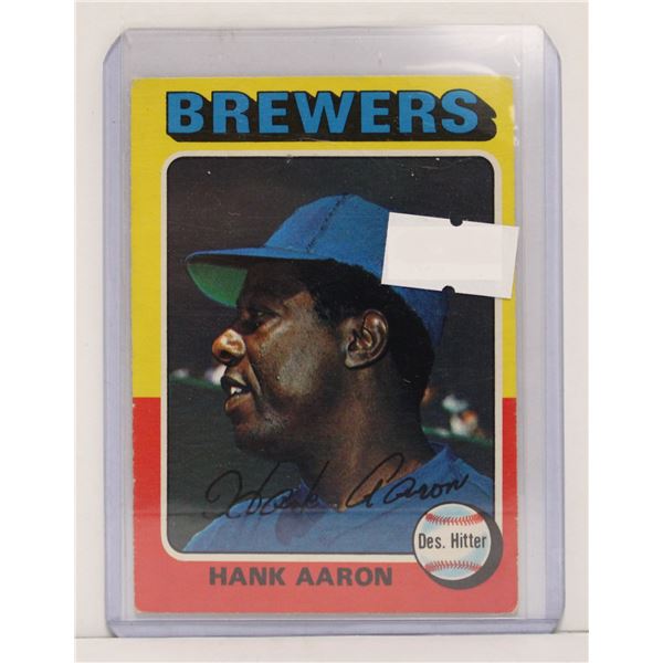 1975 HANK AARON BASEBALL CARD