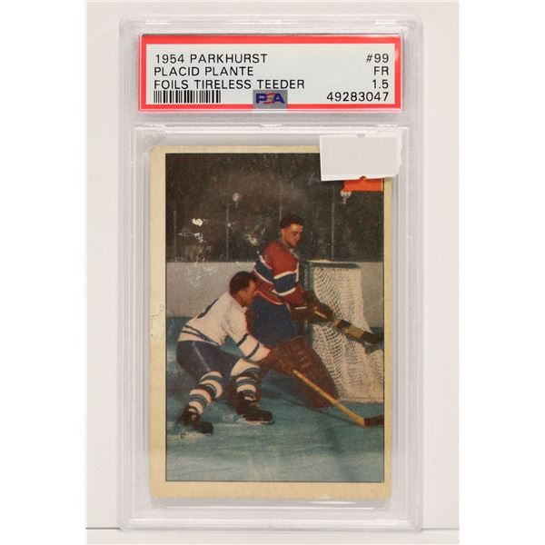 1954 PLACID PLANTE HOCKEY CARD