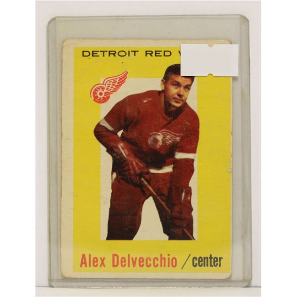 1959-60 ALEX DELVECCHIO HOCKEY CARD