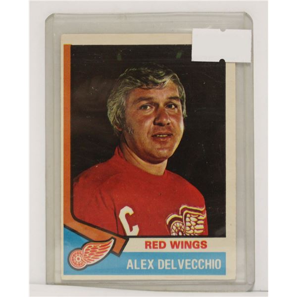 1974-75 ALEX DELVECCHIO HOCKEY CARD