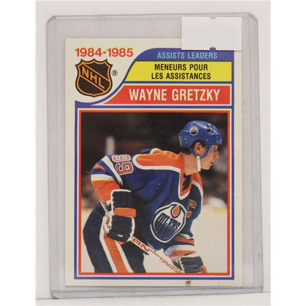 1985-86 WAYNE GRETZKY ASSIST LEADER CARD