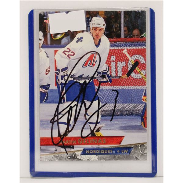 1993 MARTIN GELINAS AUTOGRAPHED CARD