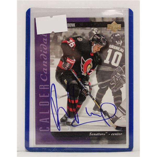 1996 RADEK BONK AUTOGRAPHED CARD