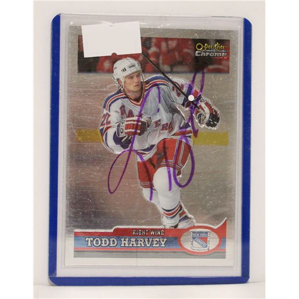 1999 TODD HARVEY AUTOGRAPHED CARD