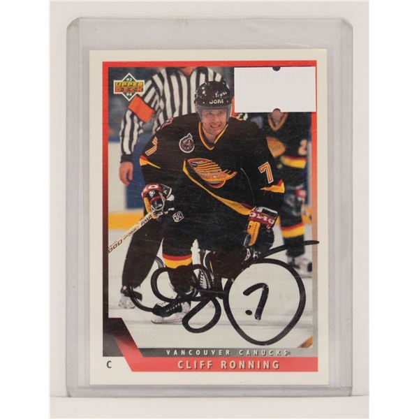 1993 CLIFF RONNING AUTOGRAPHED CARD
