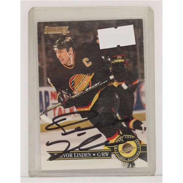 1996 TREVOR LINDEN AUTOGRAPHED CARD