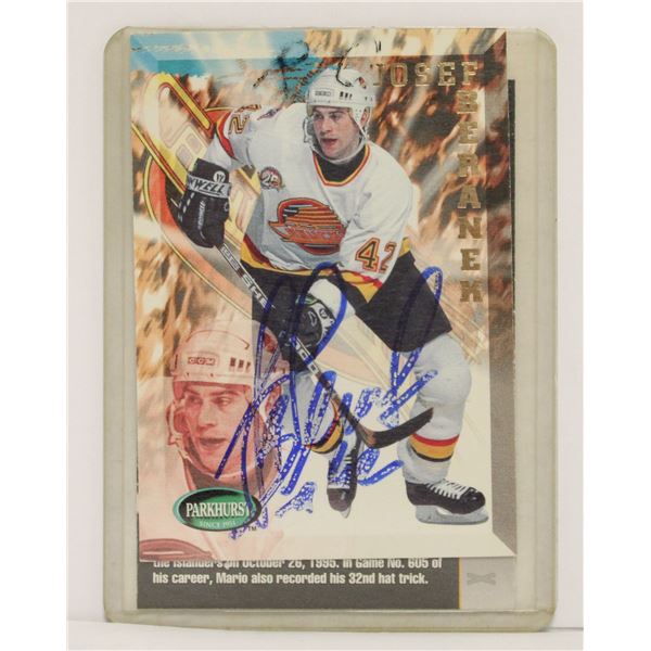 PARKHURST JOSEF BERANEK AUTOGRAPHED CARD