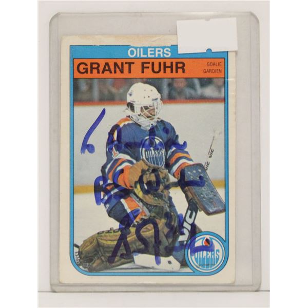 1982 AUTOGRAPHED GRANT FUHR ROOKIE