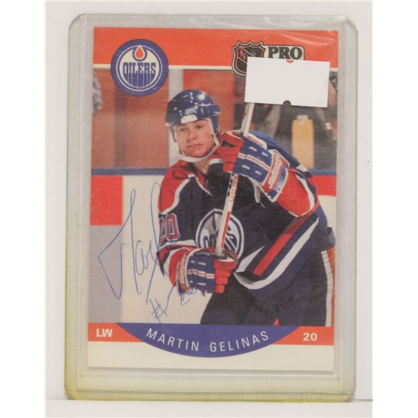 1990 MARTIN GELINAS AUTOGRAPHED CARD