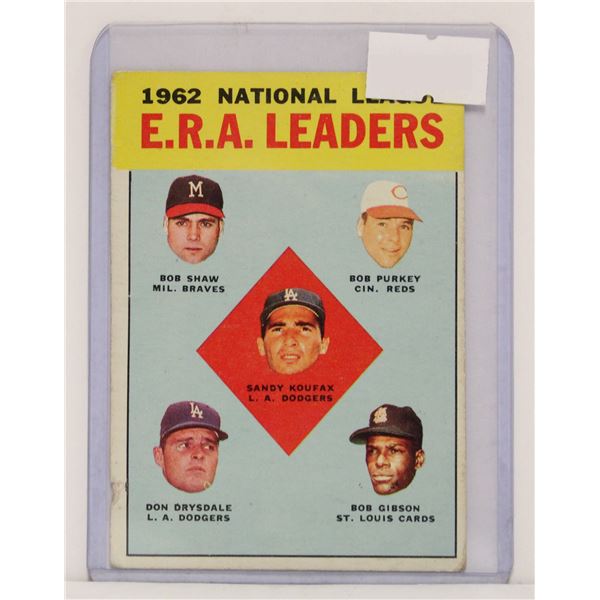 1963 SANDY KOUFAX ERA LEADER CARD
