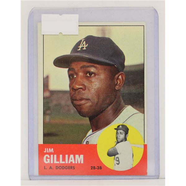 1963 TOPPS JIM GILLIAM BASEBALL CARD
