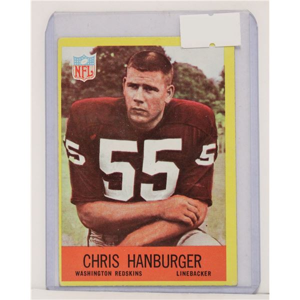 1967 CHRIS HANBURGER ROOKIE CARD FOOTBALL