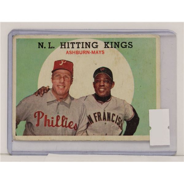 1959 TOPPS WILLIE MAYS HITTING KING CARS