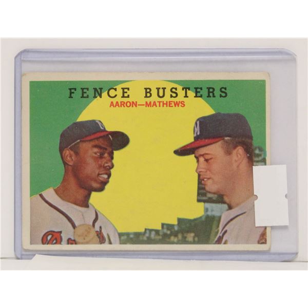 1959 TOPPS HANK AARON FENCE BUSTERS