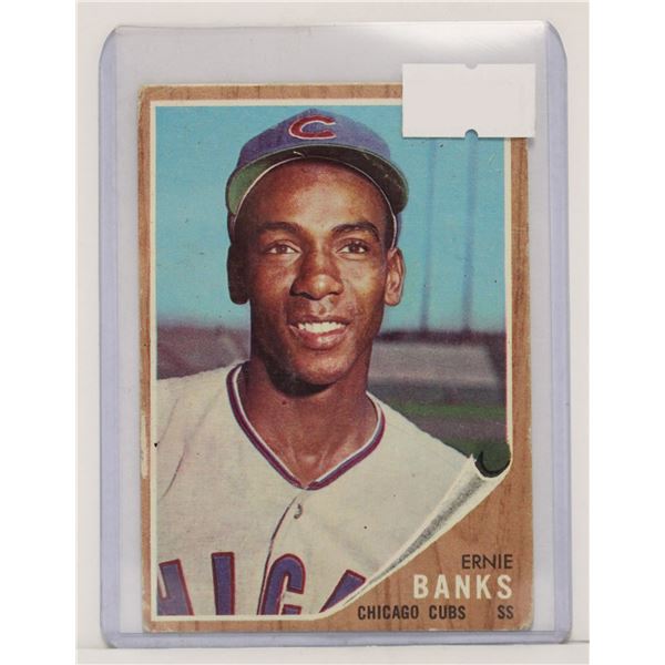 1962 TOPPS ERNIE BANKS BASEBALL CARD