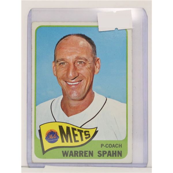 1965 TOPPS WARREN SPAHN BASEBALL CARD