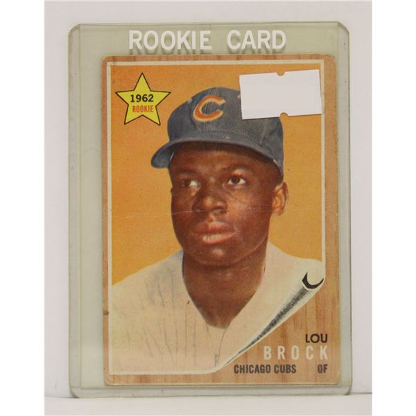 1962 TOPPS LOU BROCK ROOKIE CARD