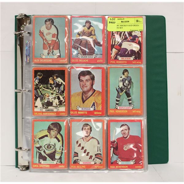 1973-74 OPC HOCKEY RED GREEN COMPLETE SET