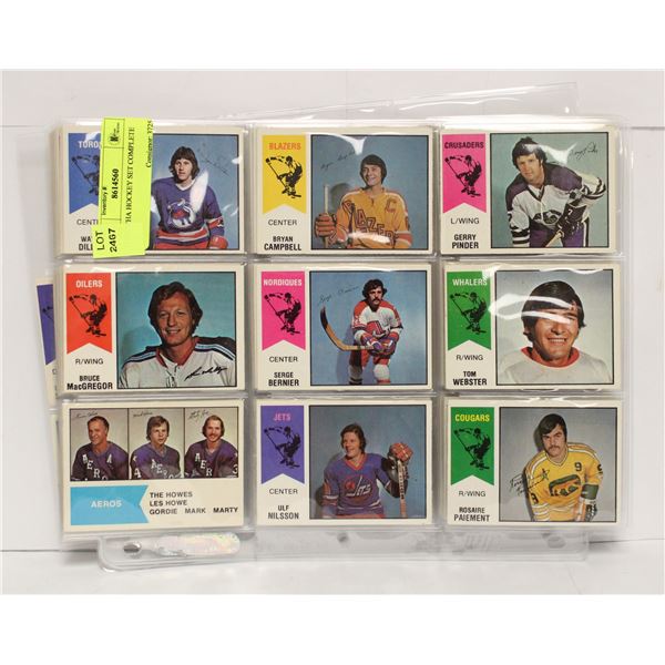 1974 WHA HOCKEY SET COMPLETE