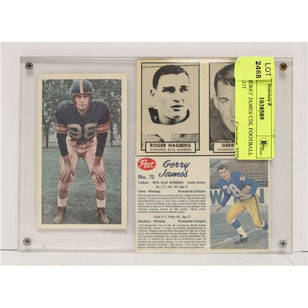 1960S GERRY JAMES CDL FOOTBALL CARD LOT