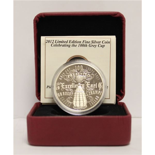 100 ANNIVERSARY GREY CUP PURE SILVER COIN