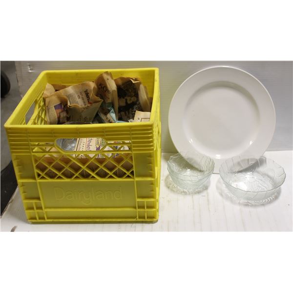 BOX OF ASSORTED BOWLS AND PLATES
