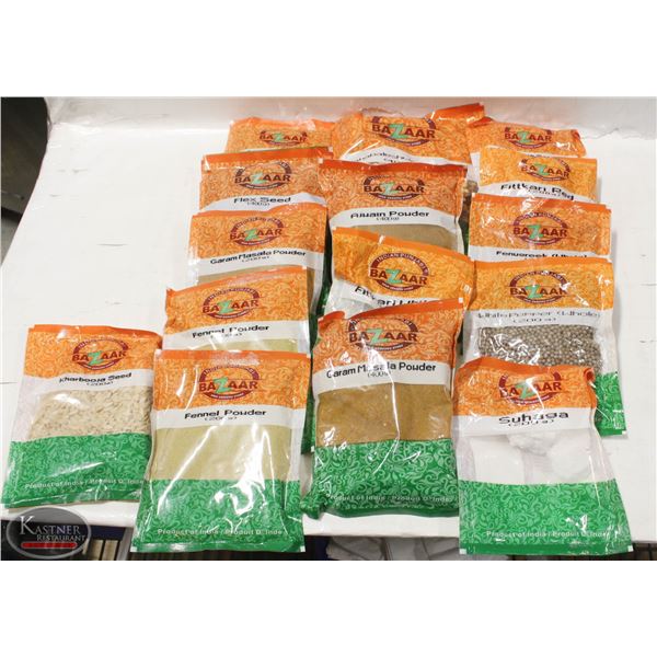 FLAT OF 15 PACKS OF ASSORTED SPICES