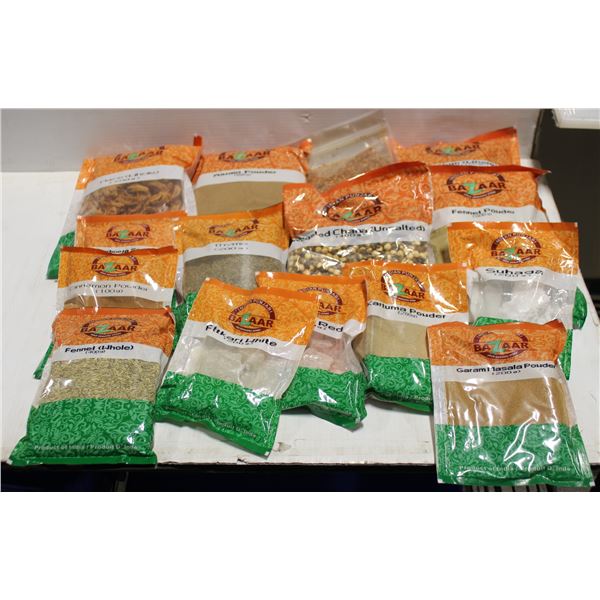 FLAT OF 15 PACKS OF ASSORTED SPICES