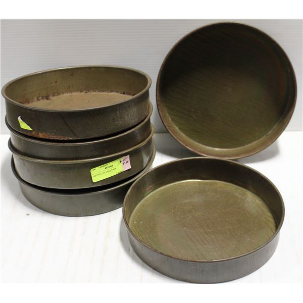 LOT OF 6, 10" CAKE PANS