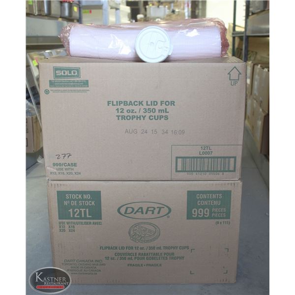 2 BOXES & 8 SLEEVES OF 12OZ/350ML FLIPBACK LIDS