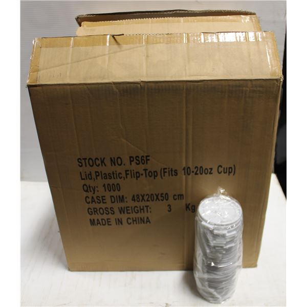 LOT OF 2 BOXES OF 1000 10-20OZ PLASTIC LIDS
