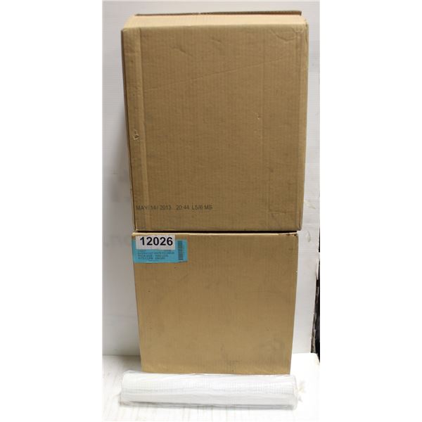 TWO BOXES OF 1OOO 9OZ WHITE HOT FOLDBACK LIDS