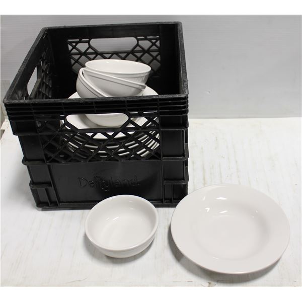 CRATE OF ASSORTED BOWLS